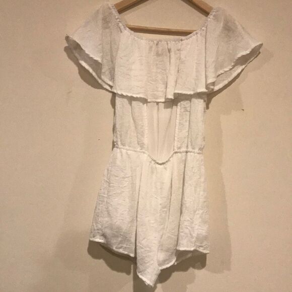 altar'd state White Ruffle Neck Romper - Size S - Picture 7 of 8